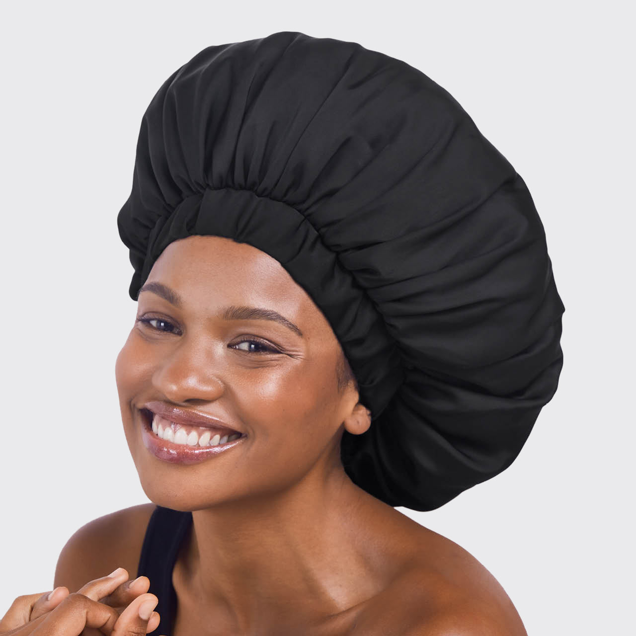 Black Satin Bonnet - XL - Image 2