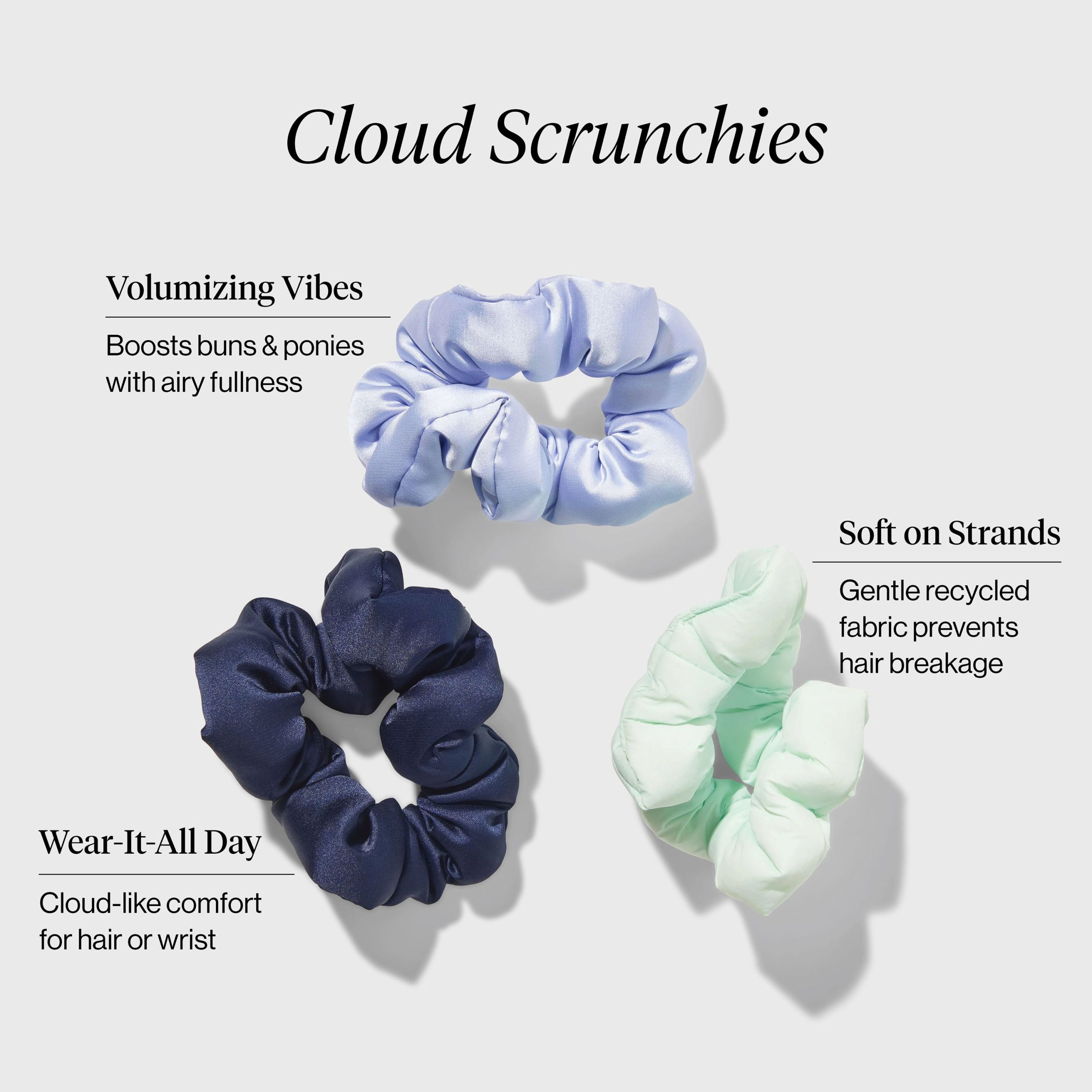 Garden Bouquet Cloud Scrunchies 3pc Set - Image 2