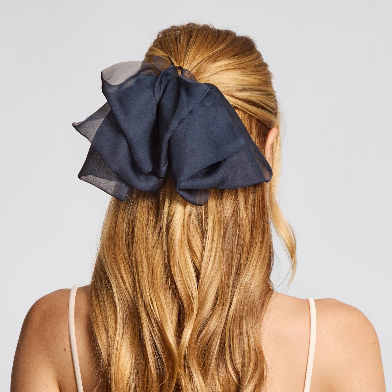 Blue Orchid Chiffon Bow Hair Clip - Image 2