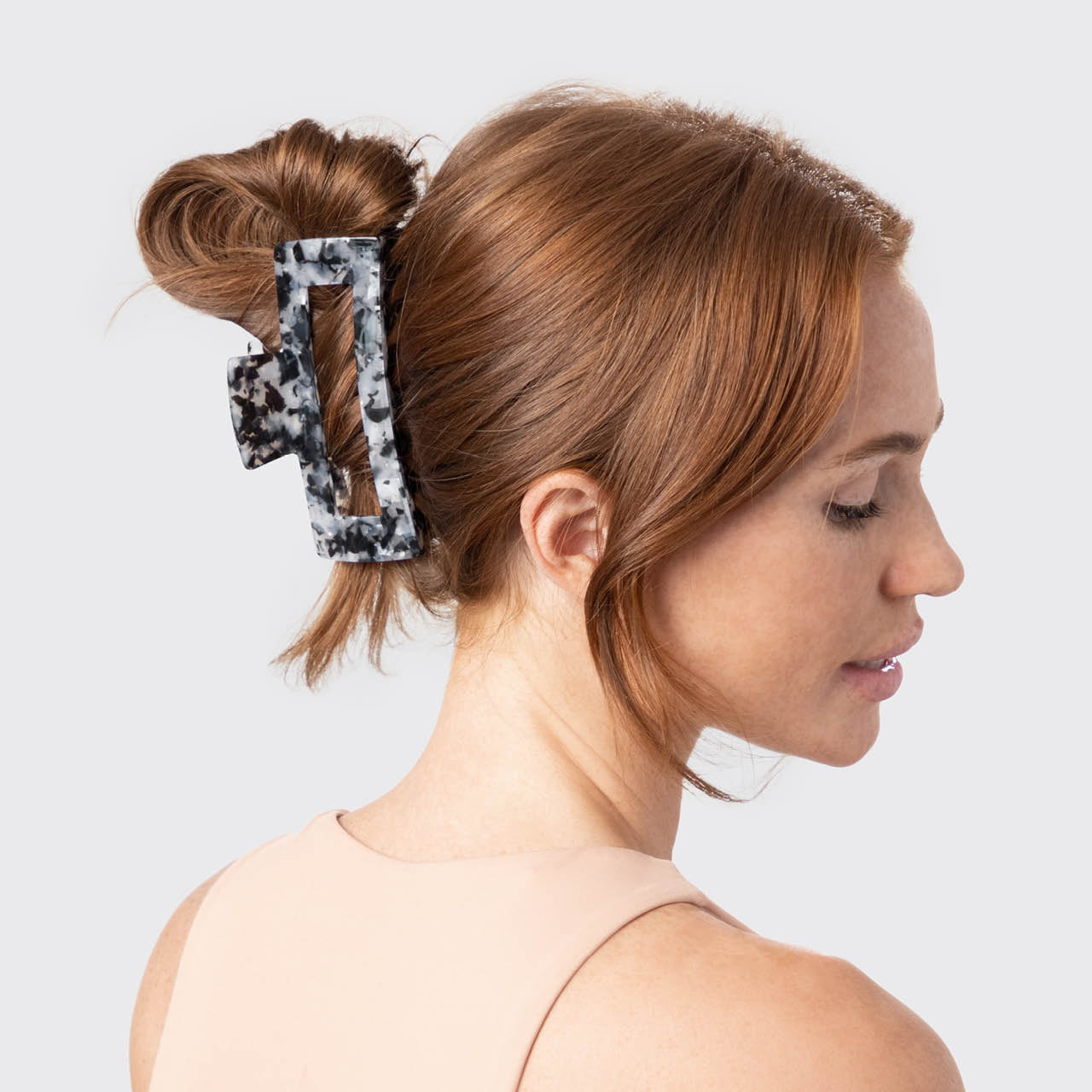 Black Marble Jumbo Claw Clip - Image 4