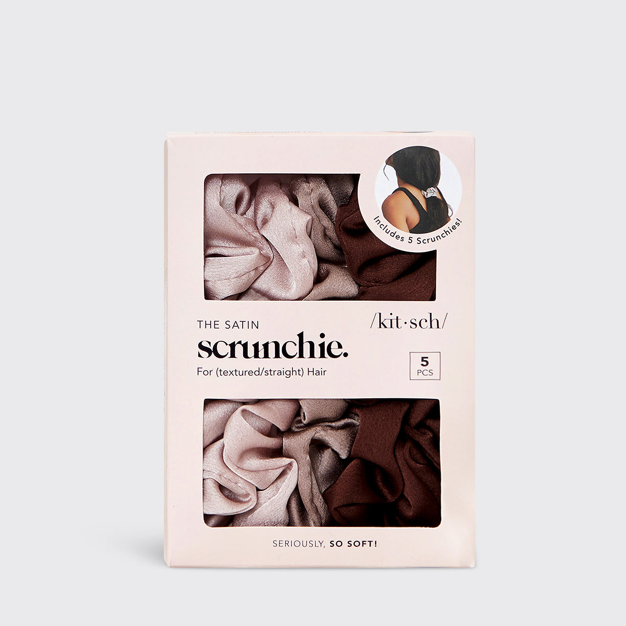 Cameo Satin Sleep Scrunchies 5pc Set - Image 4