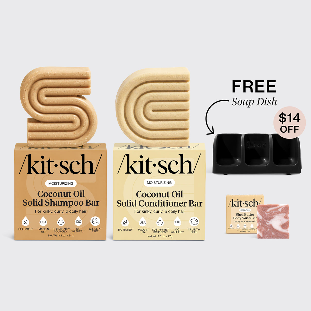 Moisturizing Coconut Oil Terracotta Self Draining Soap Dish Bundle