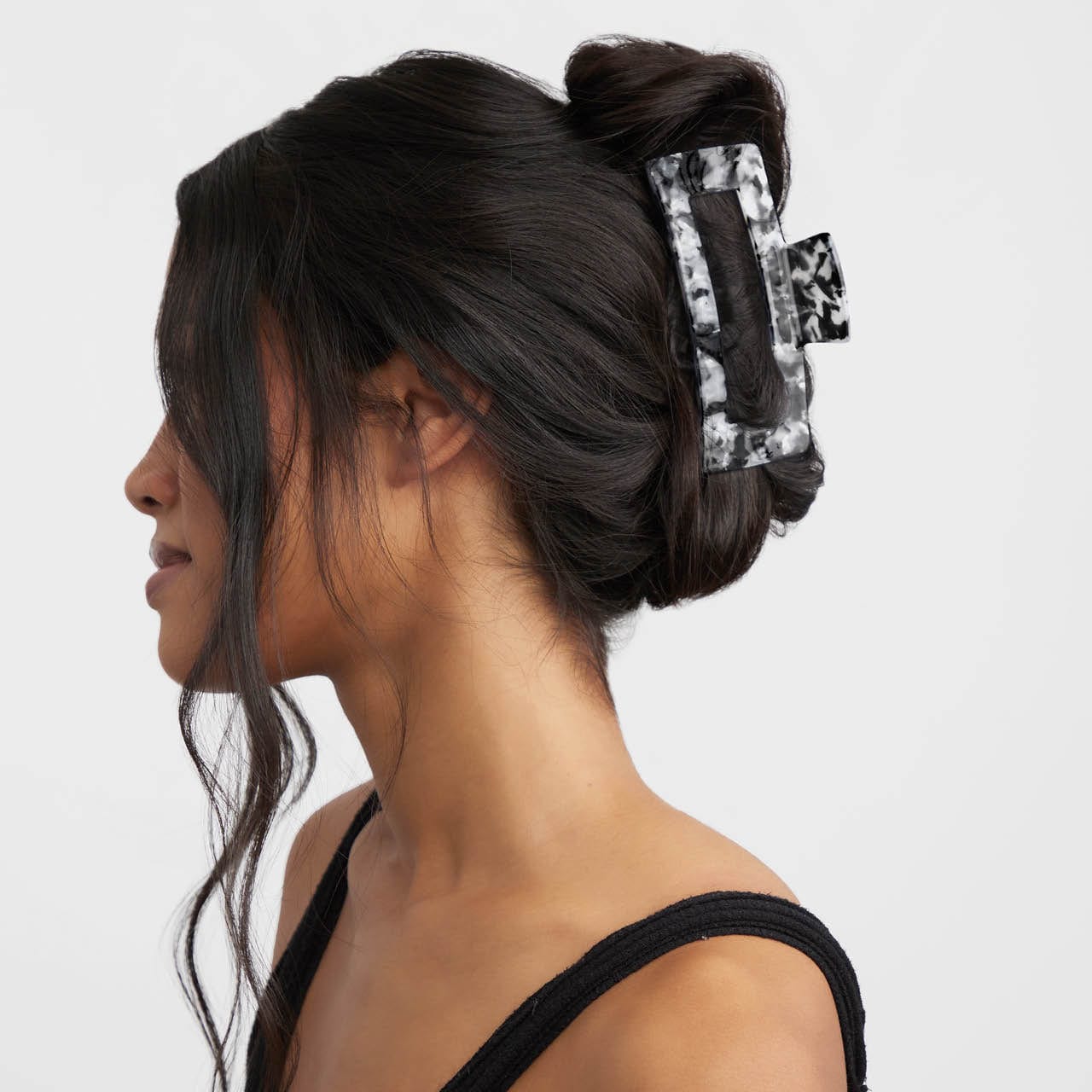 Black Marble Jumbo Claw Clip - Image 2