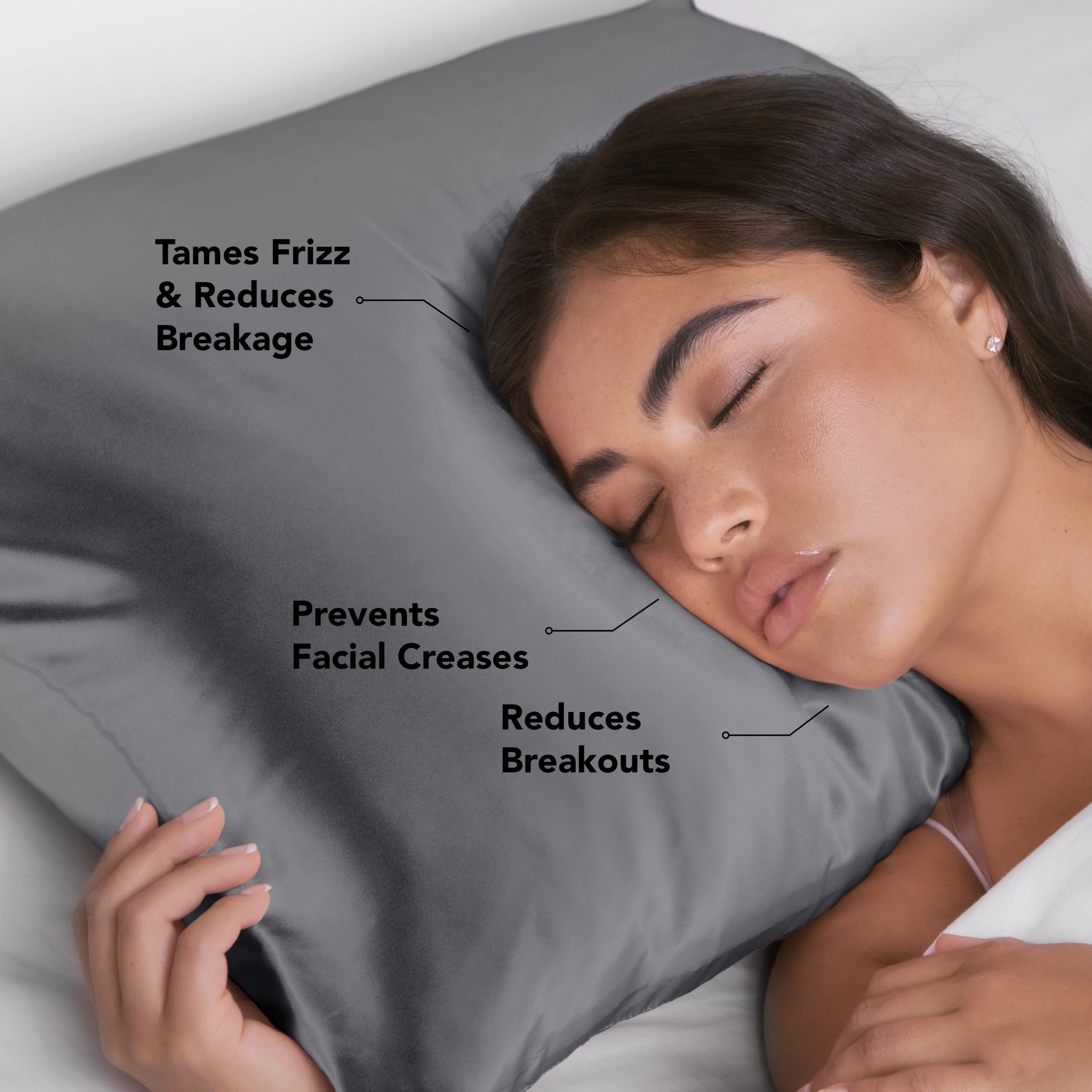 Satin Pillowcase in Charcoal - Image 5